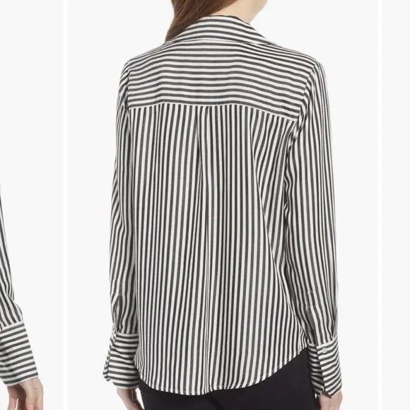 PAIGE Elora Stripe Button-Down Black and White Blouse - Picture 2 of 12